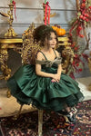 #DZ9412 Elegant Green Flower Girl Dress