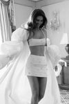 Taffeta Long Wedding Hode Lady Cape With Sleeves