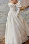 Unique Long Wedding Dress With Detachable Sleeves