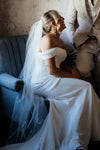 #DZ9323 Off Shoulder Sheath Simple Sexy Wedding Dress
