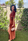 #DZ9341 Long Velvet Wrap Maxi Dress