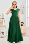 #HT9501 A Line Chiffon Flower Girl Dress Floor Length