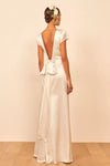 V Neck Short Sleeves A Line Simple Wedding Dresses 242221706