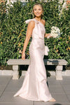 #DZ9416 One Shoulder Satin Sheath Long Bridesmaid Dresses