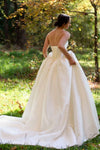 #DZ9313 Strapless Long Wedding Dress Lace Up Back