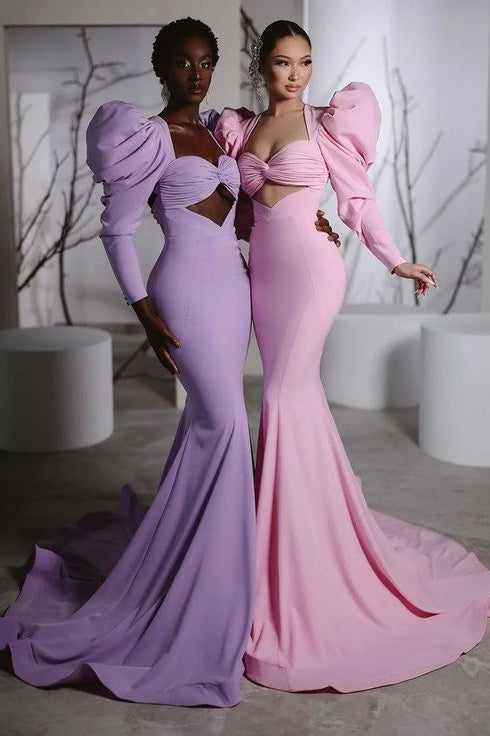Mermaid Long Sleeves Prom Dress Backless TANYA BRIDAL Mermaid Long Sleeves Prom Dress Backless TANYA BRIDAL
