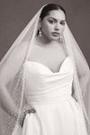 Strapless A Line Taffeta Wedding Dress Buttons Back