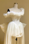 Romantic Flowers Strap Short Wedding Dress