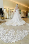 Off The Shoulder A Line Lace Tulle Wedding Dress