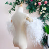Black Puffy Detachable Ostrich Feather Sleeves For Wedding Party