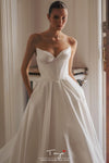 #DZ9403 Satin Wedding Dress Long