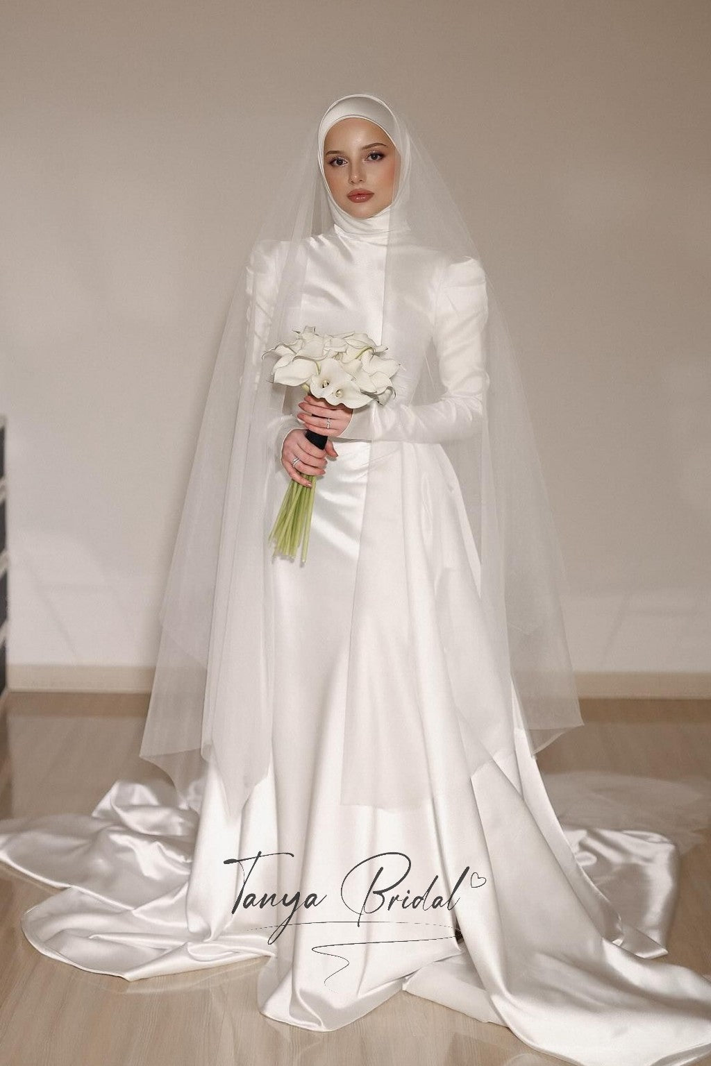 muslim wedding dresses for guests Muslim Romantic Wedding Dress Soft Satin – TANYA BRIDAL