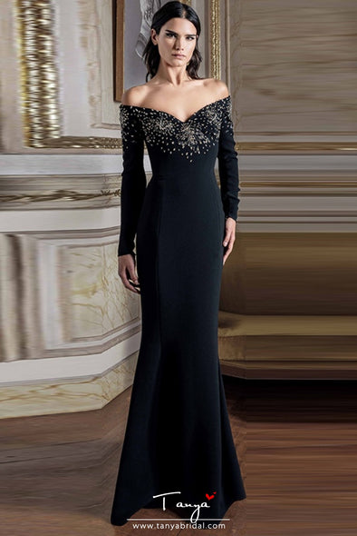 #DZ9397 Long Evening Dress With Beads