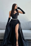 Mermaid Prom Dresses With Split Beads Overskirt