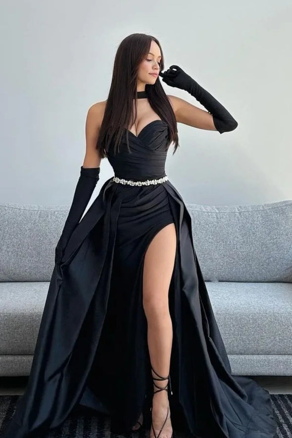 Mermaid Prom Dresses With Split Beads Overskirt