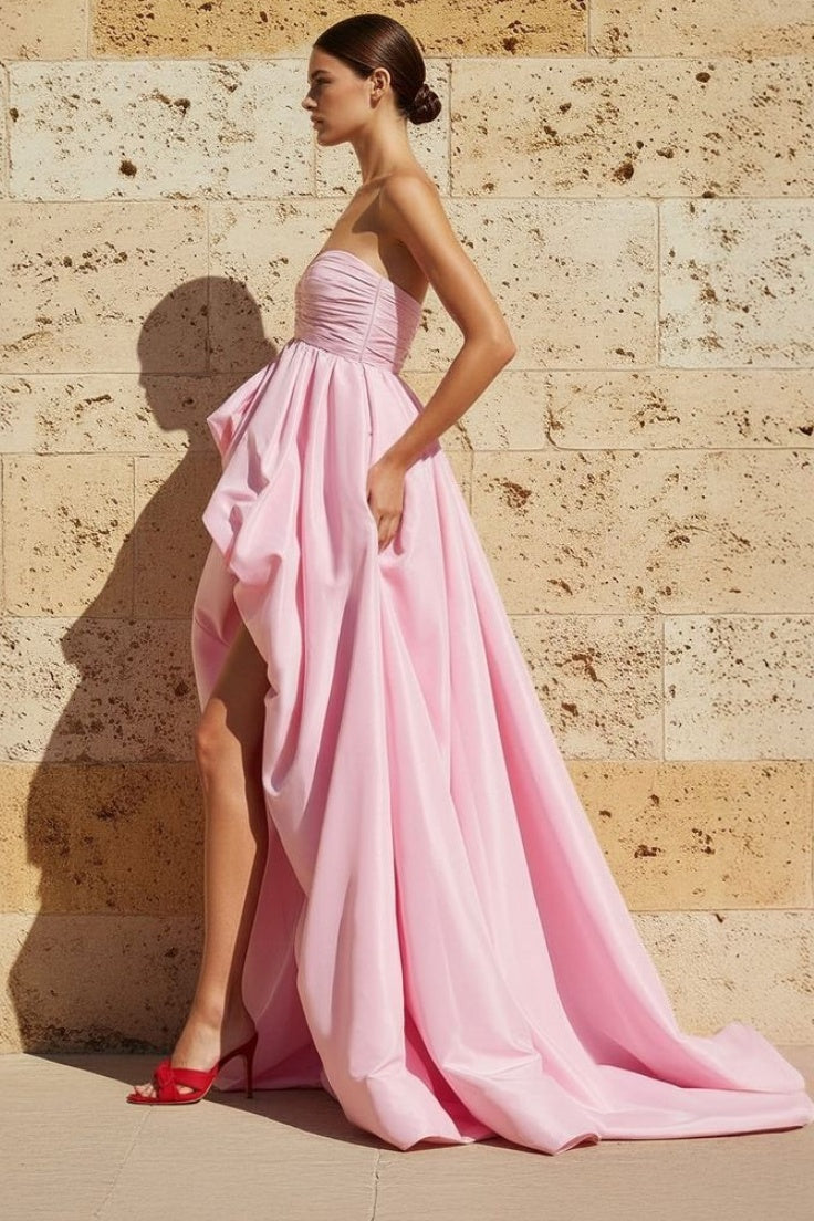 DZ9505 Pink Sweetheart Taffeta High Low Homecoming Dress TANYA BRIDAL DZ9505 Pink Sweetheart Taffeta High Low Homecoming Dress TANYA BRIDAL