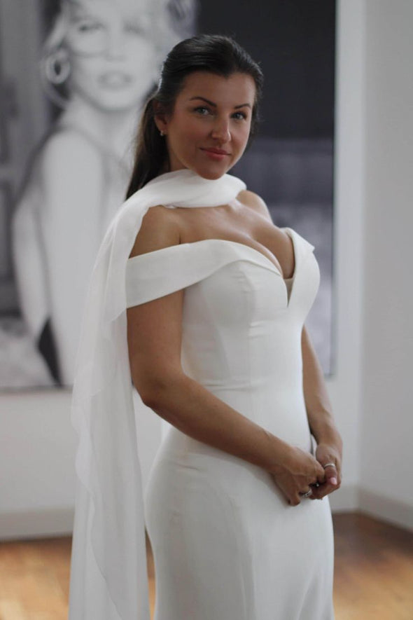 Chiffon Bridal Scarf , Chiffon Bridal Wrap
