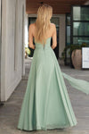 Sweetheart Long Chiffon Evening Party Dress With Neck Scarf
