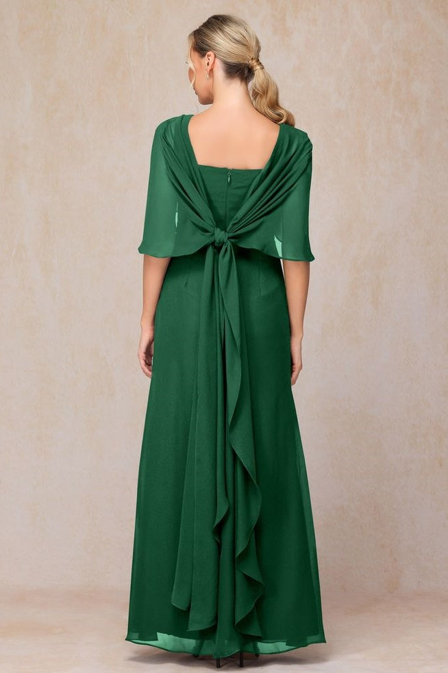 Long Chiffon Green Mother Of The Bridal Dress With Shawl TANYA BRIDAL Long Chiffon Green Mother Of The Bridal Dress With Shawl TANYA BRIDAL
