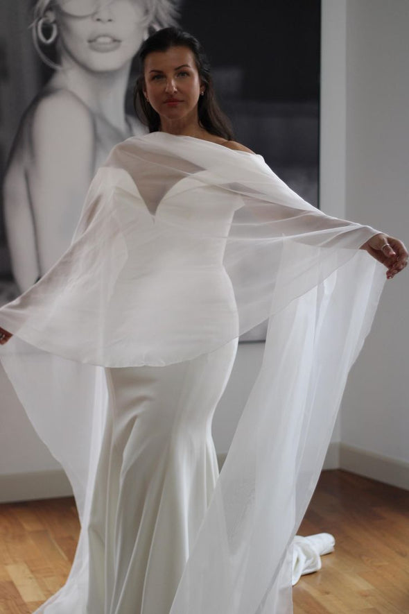 Chiffon Bridal Scarf , Chiffon Bridal Wrap