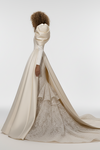 #DZ9301 Mikado Satin Ivory Long Wedding Evening Party Cape