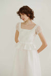 Modest Long Wedding Dress Short Sleeves