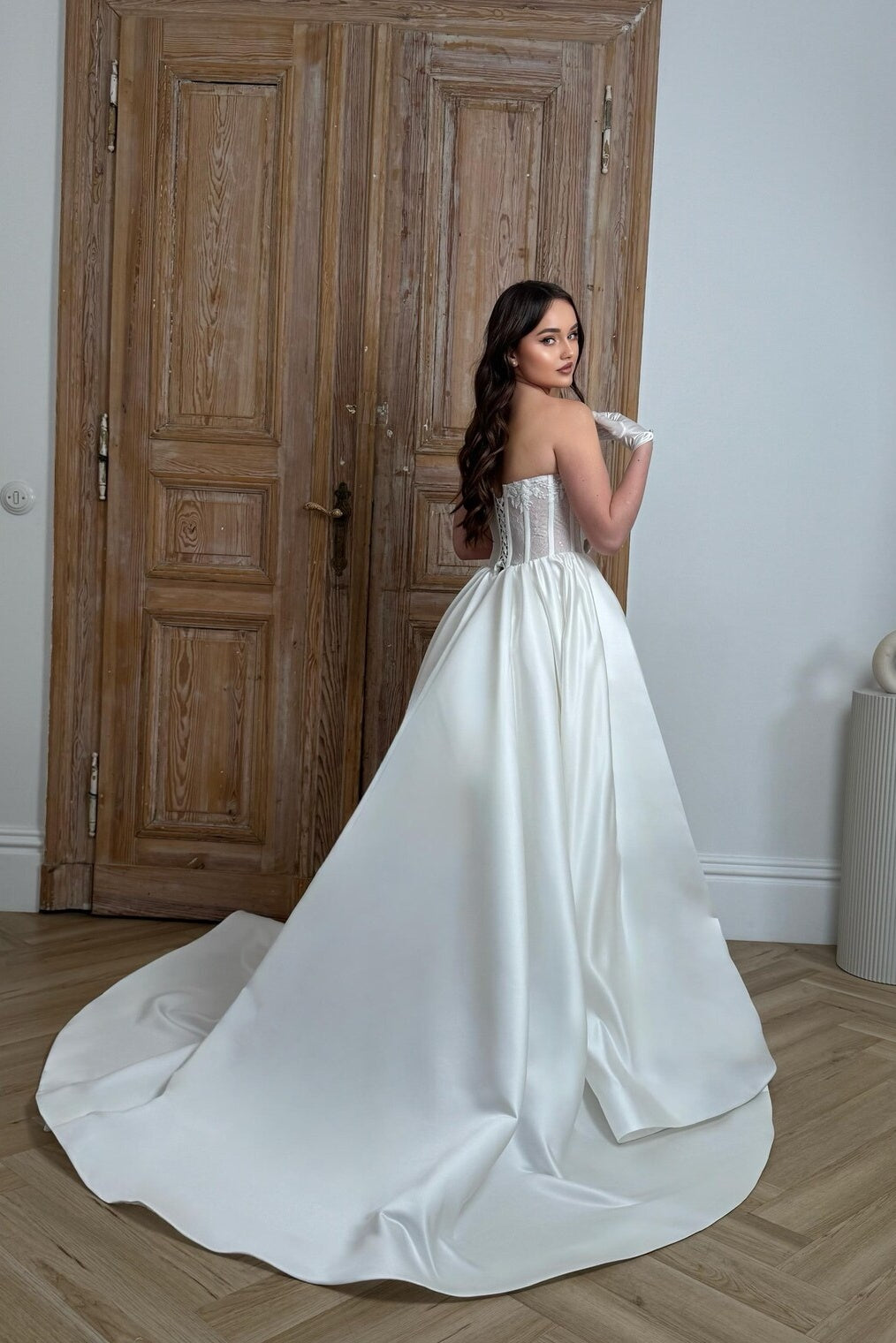 Luxury Princess Wedding Dress Sheer Corset With Floral Lace Appliqus TANYA BRIDAL Luxury Princess Wedding Dress Sheer Corset With Floral Lace Appliqus TANYA BRIDAL
