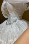 Ruffles Short Wedding Dress Homecoming Gown Bling Crystal
