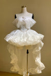 Ruffles Short Wedding Dress Homecoming Gown Bling Crystal