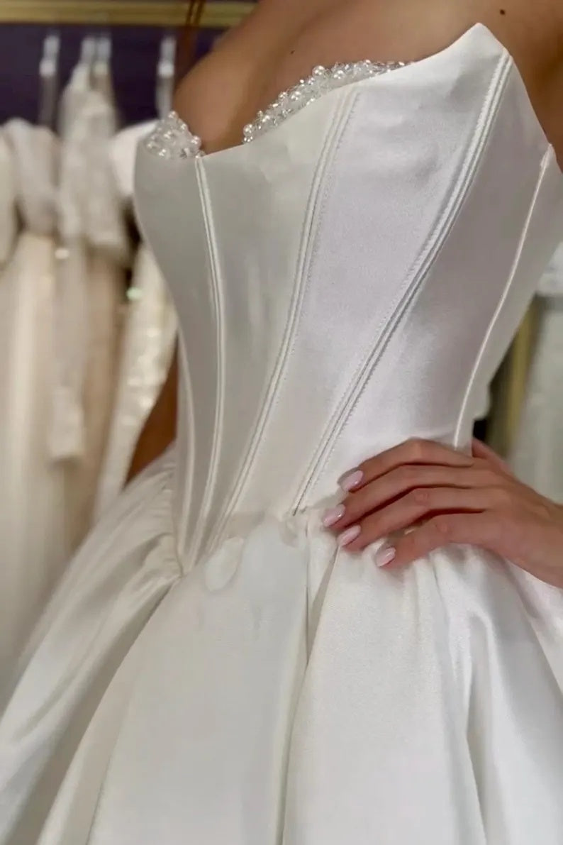 Satin Wedding Dress With Corset TANYA BRIDAL Satin Wedding Dress With Corset TANYA BRIDAL