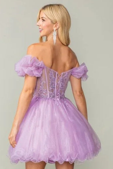 DZ9504 Sweetheart Lilac Short Mini Homecoming Dress TANYA BRIDAL DZ9504 Sweetheart Lilac Short Mini Homecoming Dress TANYA BRIDAL