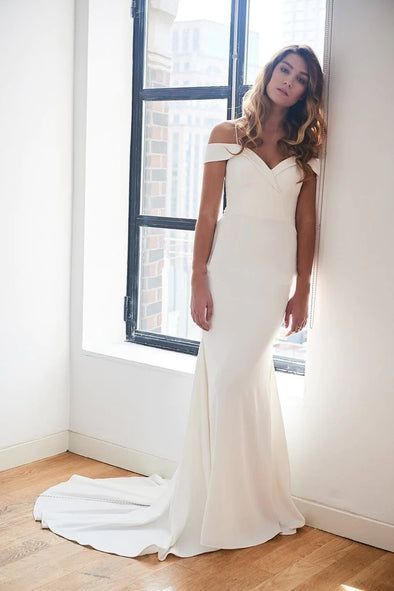 Off The Shoulder Long Mermaid Wedding Dress