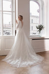 Full Sleeves Modest Lace Tulle Bohemian Wedding Gown