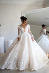 Luxury Lace Wedding Dress With 3D Flower