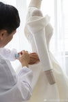Ivory Satin Wedding Dresses Vintage Matte vestido de novia Real PIC ZW107