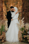 Muslim Wedding Dresses A Line Bling Bling Bride Gown