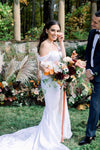 Off The Shoulder Satin Mermaid Long Wedding Dress MBP37