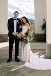 Off The Shoulder Satin Mermaid Long Wedding Dress MBP37