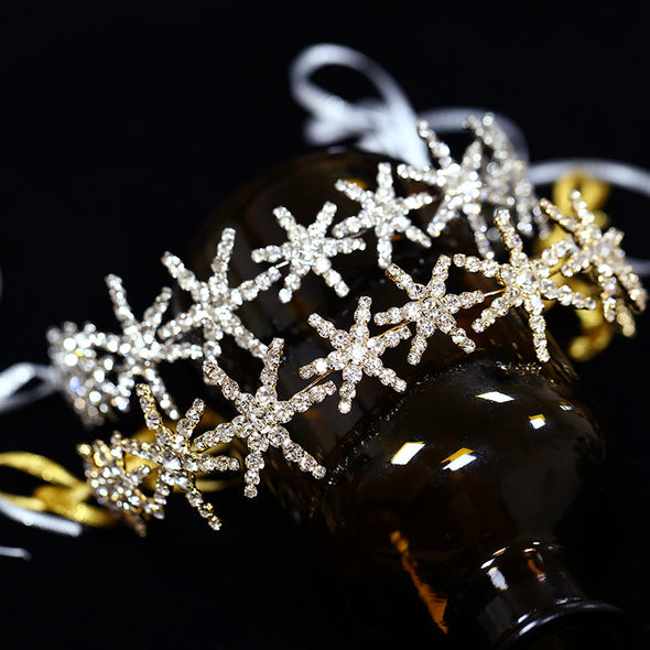 Bride handmade Gold/Sliver Crystal Headband SPF015