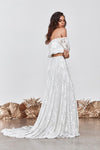 Lace Wedding Dress Boho Dreamy Two Pieces A Line Bridal Dress LTDZ290