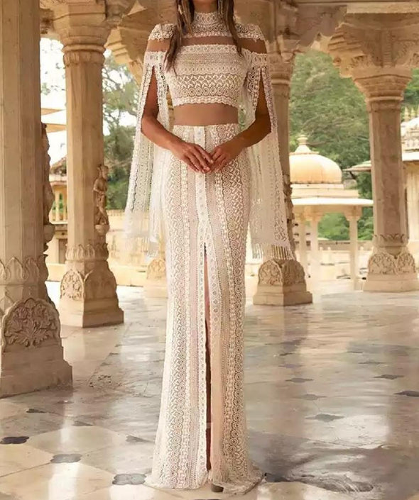 Gorgeous Long Sleeves Lace Boho Wedding Dress