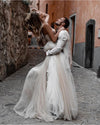 Bohemian A Line Long Wedding Dresses Nude Lining 2020 New Style