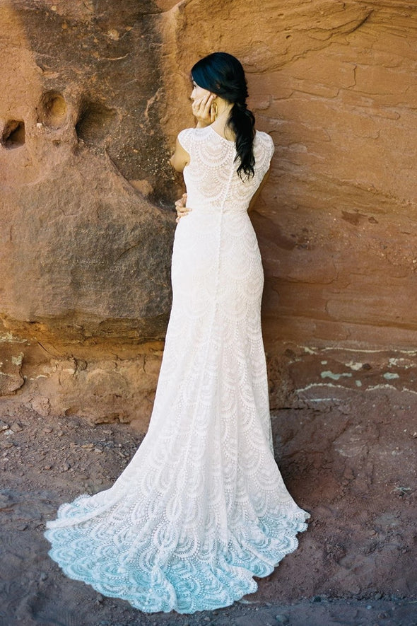 Boho Beach Lace Wedding Dresses Mermaid Classical Vestido De Noivas Chic ZW826