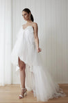 V-Neck Spaghetti Tulle Wedding Dresses High-Low Chic DW677
