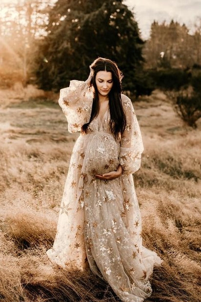 Pregnant Women Bohemian Wedding Dresses V Neck