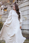 Simple Wedding Dress Long Sleeves V Neck Robe De Mariée