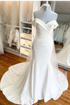 Off The Shoulder Ruched Bodic Wedding Dress Mermaid