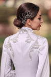 Long Sleeve High Collar Light Lavender Muslim Wedding Dresses Noivas ZW803