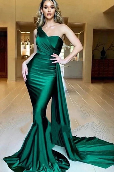 Mermaid Green Evening Dress Long Formal Lady Gown