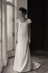 Short Sleeve Soft Satin Wedding Dresses With Lace Jacket Robe de Soriee Chic ZW807